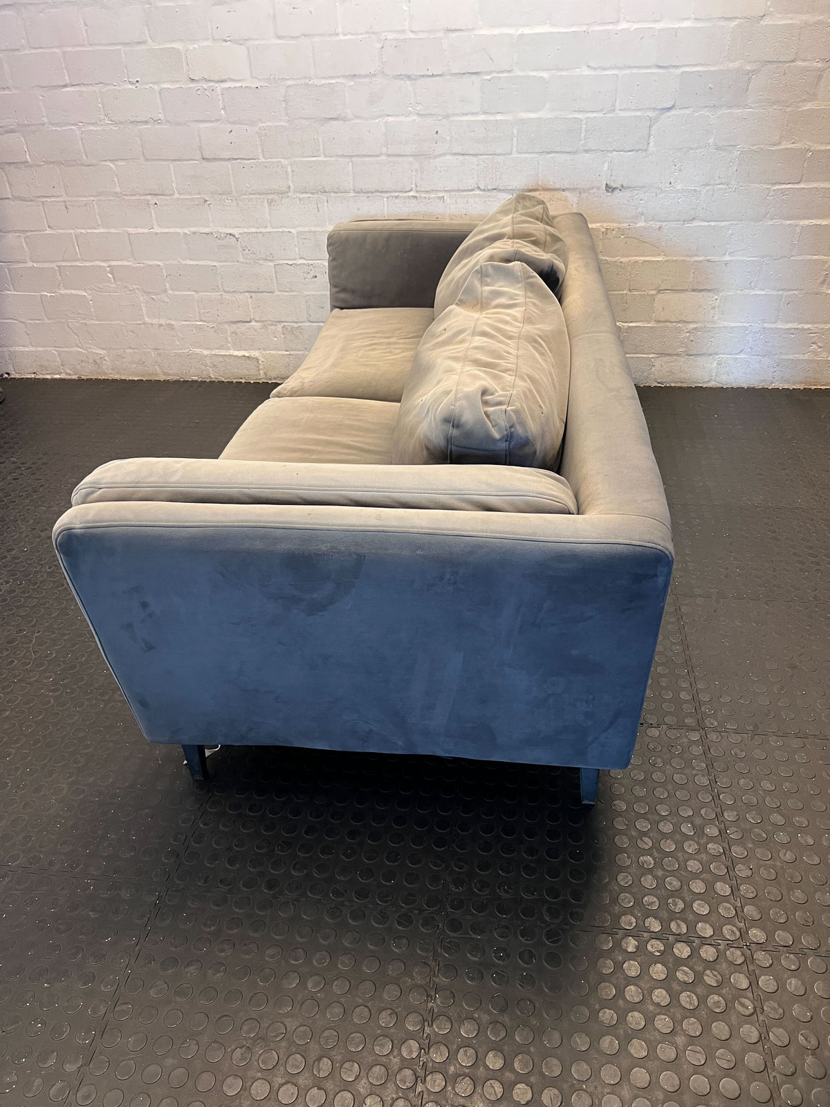 Stylish Grey Two-Seater Sofa