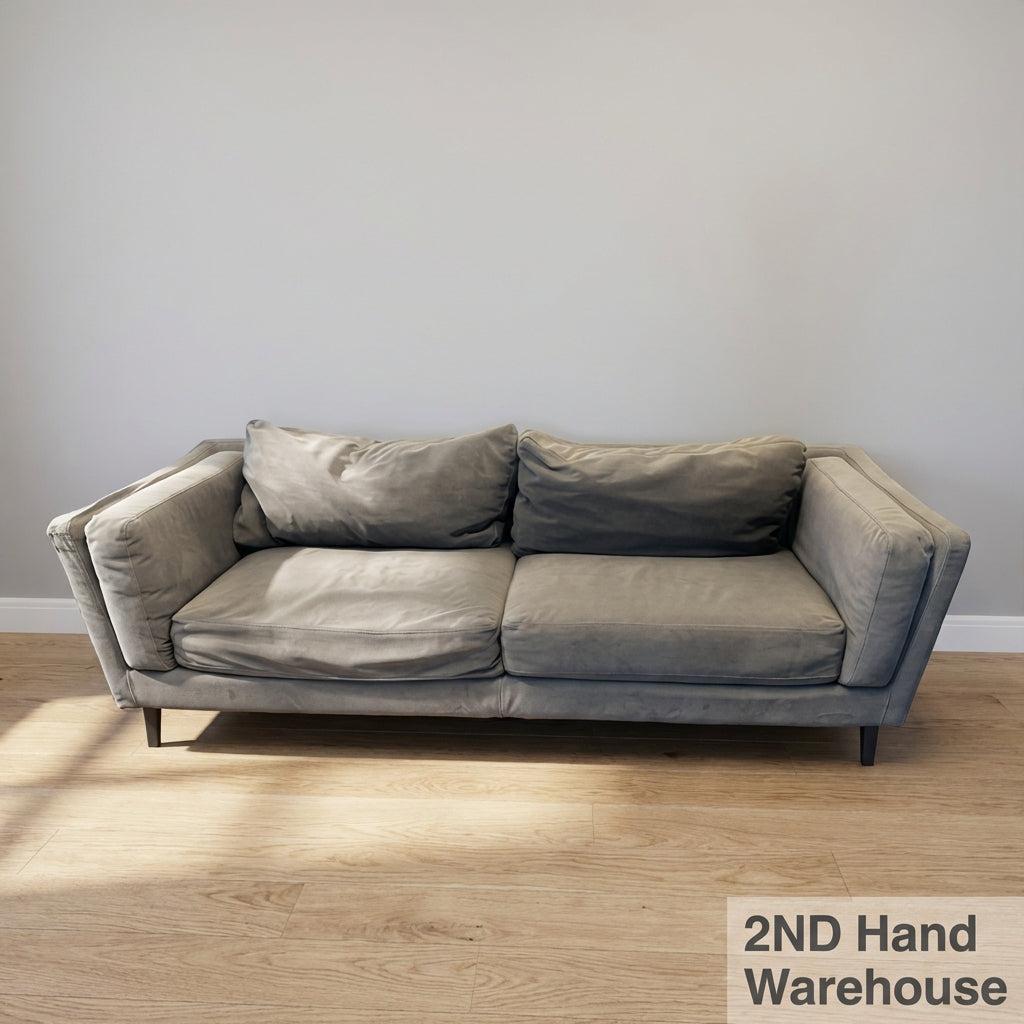 Stylish Grey Two-Seater Sofa