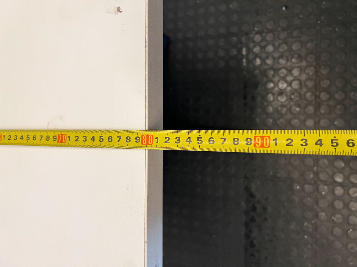 Modern Square Cafe Table - White Top & Black Pedestal Base - 2ndhandwarehouse.com