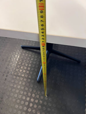 Modern Square Cafe Table - White Top & Black Pedestal Base - 2ndhandwarehouse.com