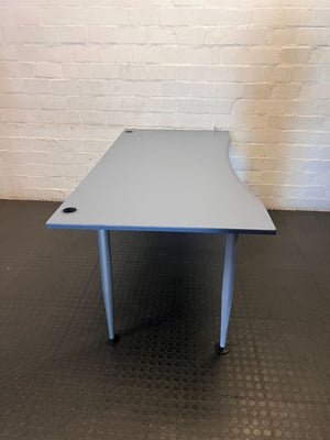 Modern Grey Ergonomic Office Desk with Cable Management - 2ndhandwarehouse.com