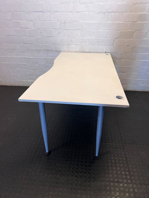 Versatile Light-Top Office Desk with Grey Legs - 2ndhandwarehouse.com