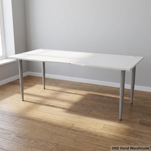 Versatile Light-Top Office Desk with Grey Legs - 2ndhandwarehouse.com