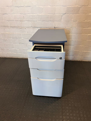 Compact Grey Mobile 3-Drawer Filing Cabinet - 2ndhandwarehouse.com