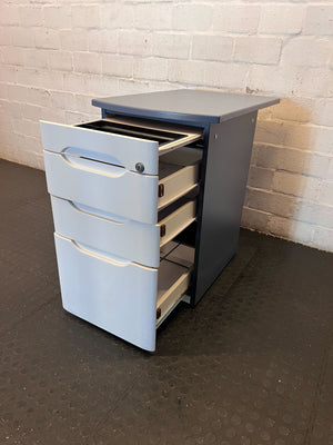 Compact Grey Mobile 3-Drawer Filing Cabinet - 2ndhandwarehouse.com