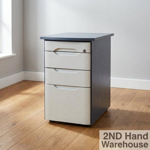 Compact Grey Mobile 3-Drawer Filing Cabinet - 2ndhandwarehouse.com