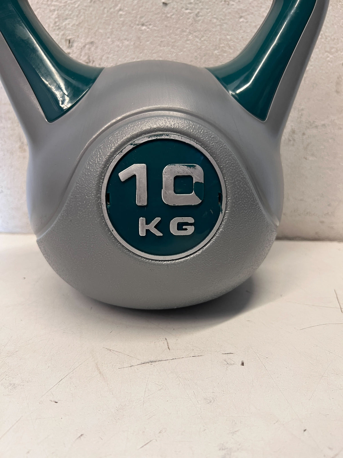Dynamic Duo: Grey & Teal 10 KG Kettlebell for Strength Training - 2ndhandwarehouse.com