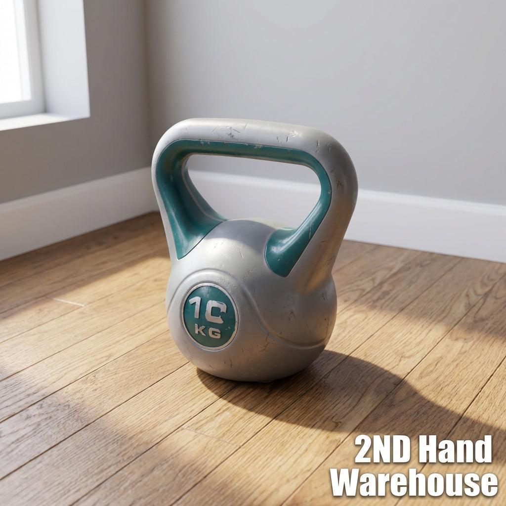Dynamic Duo: Grey & Teal 10 KG Kettlebell for Strength Training - 2ndhandwarehouse.com