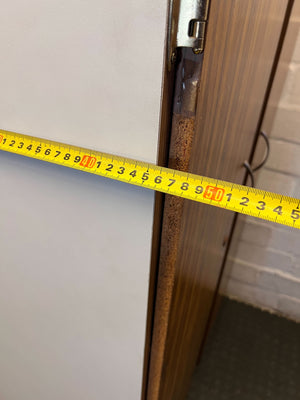 Retro Wood Grain Tall Storage Cabinet - 2ndhandwarehouse.com