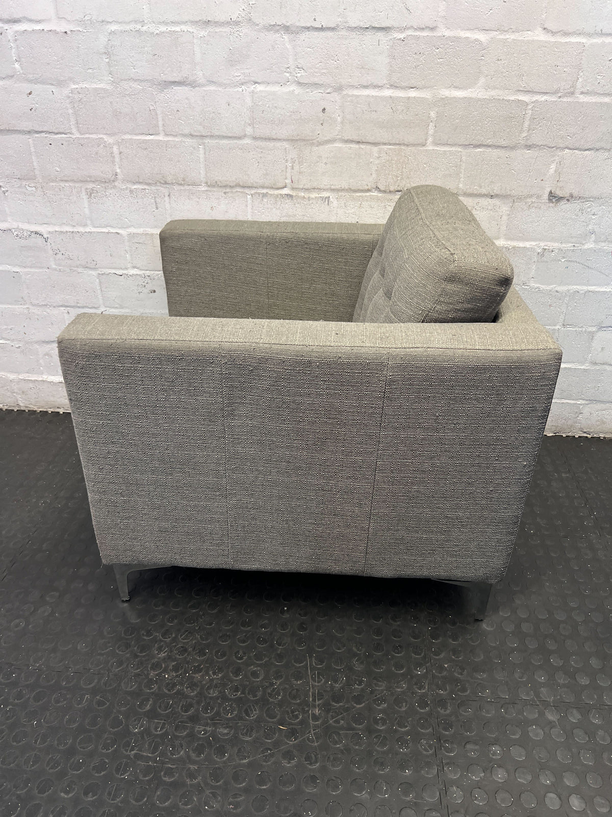 Stylish Grey Fabric Armchair