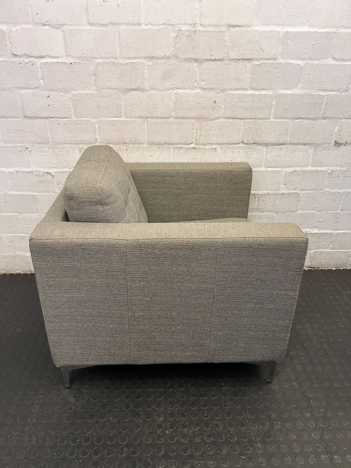 Stylish Grey Fabric Armchair