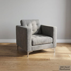 Stylish Grey Fabric Armchair