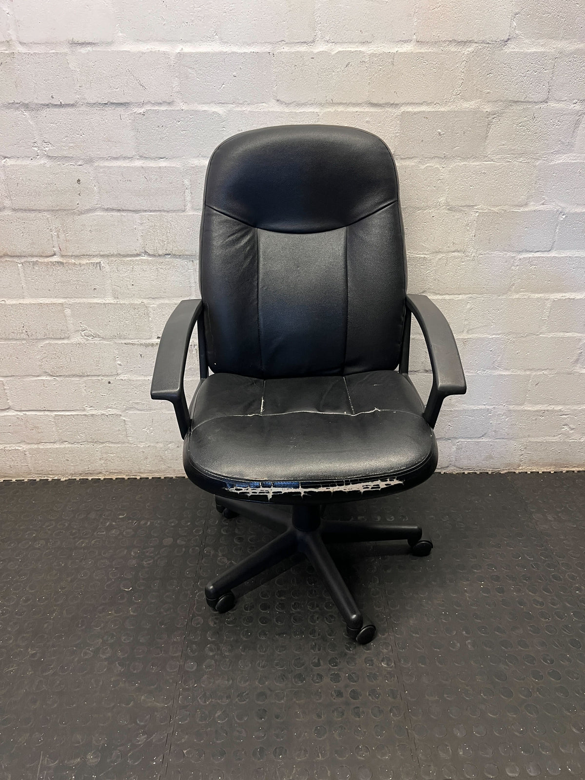 Used Black Faux Leather Executive Office Chair - 2ndhandwarehouse.com