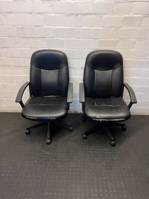 Used Black Faux Leather Executive Office Chair - 2ndhandwarehouse.com