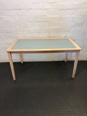 Modern Wooden Dining Table with Frosted Glass Top - 2ndhandwarehouse.com