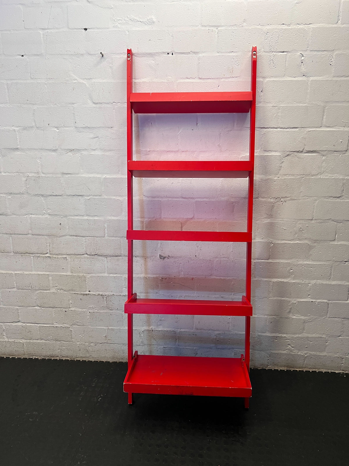 Vibrant Red 5-Tier Ladder Shelf Unit - Some visible damages - 2ndhandwarehouse.com