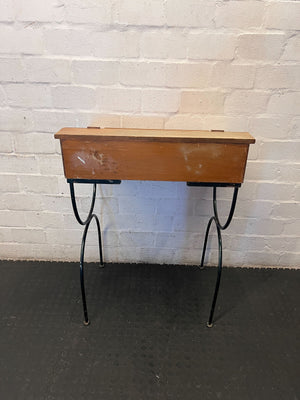 Retro Wooden School Desk with Metal Frame ✨ - 2ndhandwarehouse.com
