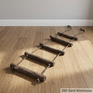 Rustic Natural Wood Rope Ladder - 2ndhandwarehouse.com