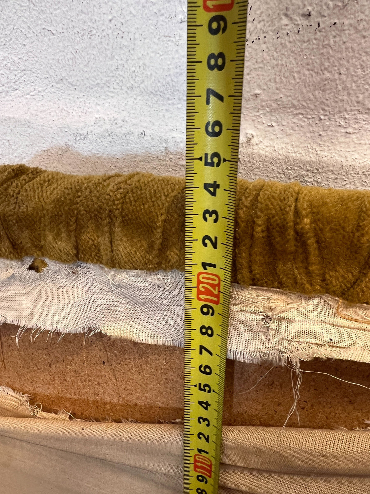 Vintage Mustard Velvet Tufted Headboard - 2ndhandwarehouse.com