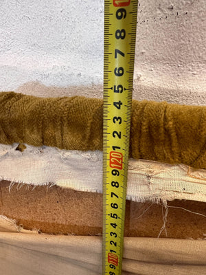 Vintage Mustard Velvet Tufted Headboard - 2ndhandwarehouse.com