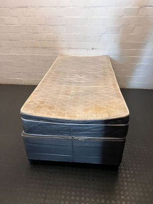 Compact Single Bed & Mattress Set - Practical & Affordable- Base some damages