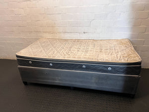 Compact Single Bed & Mattress Set - Practical & Affordable- Base some damages