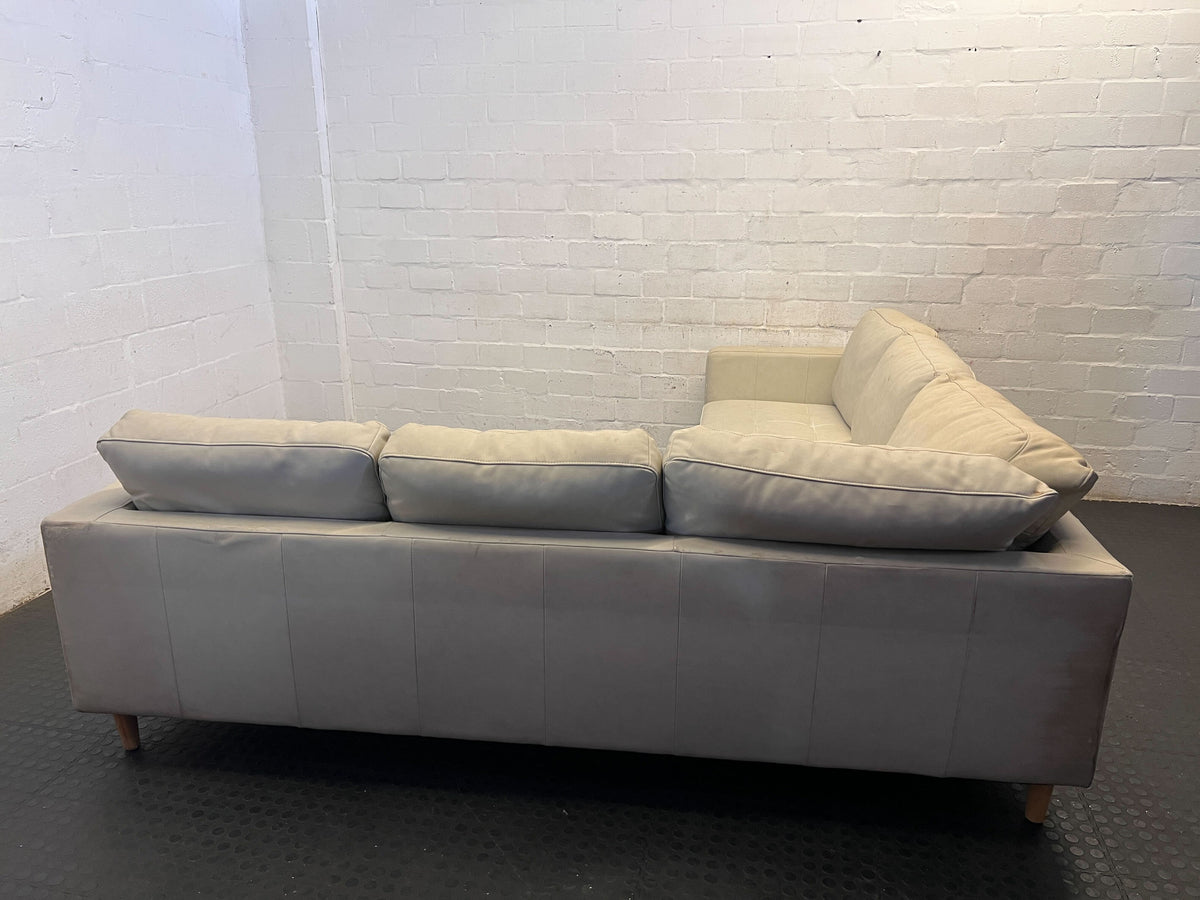 Modern Beige L-Shape Corner Couch with Chaise