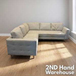 Modern Beige L-Shape Corner Couch with Chaise