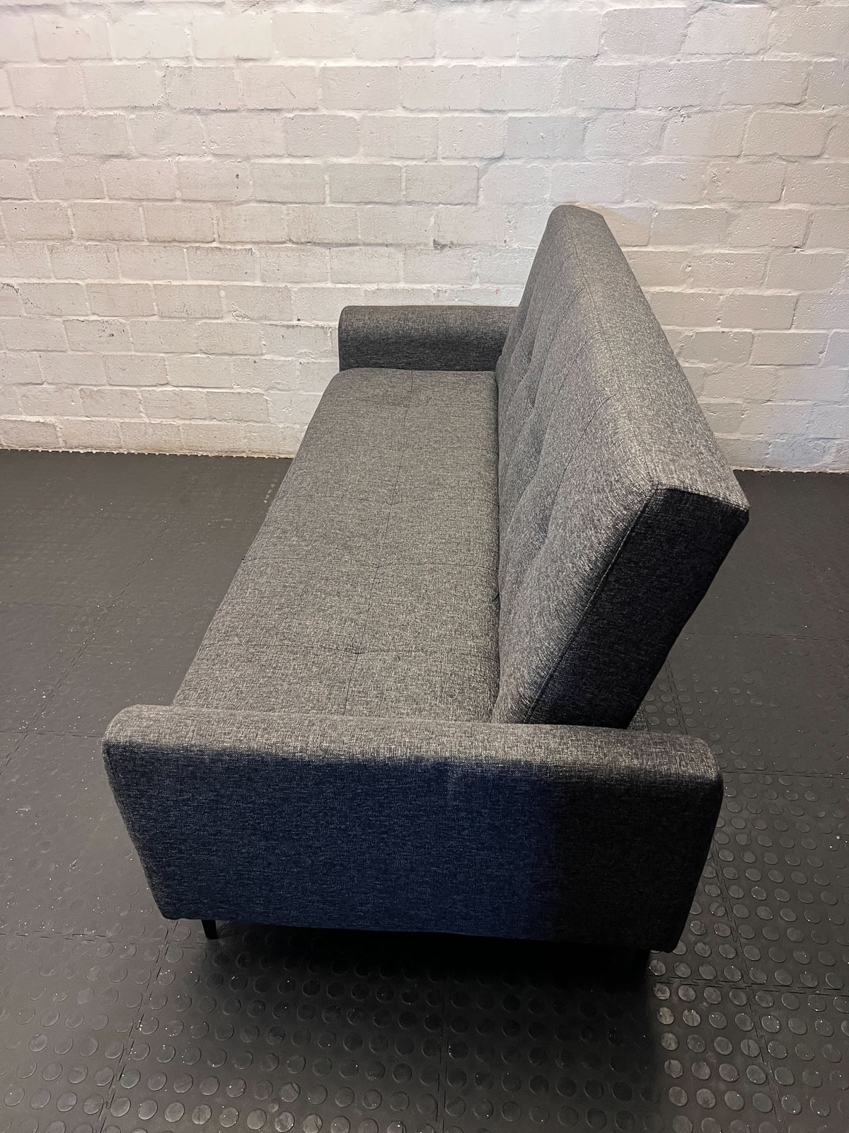 Sleek Grey Tufted Fabric Sofa Sleeper Couch