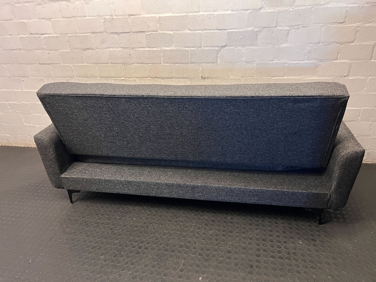 Sleek Grey Tufted Fabric Sofa Sleeper Couch