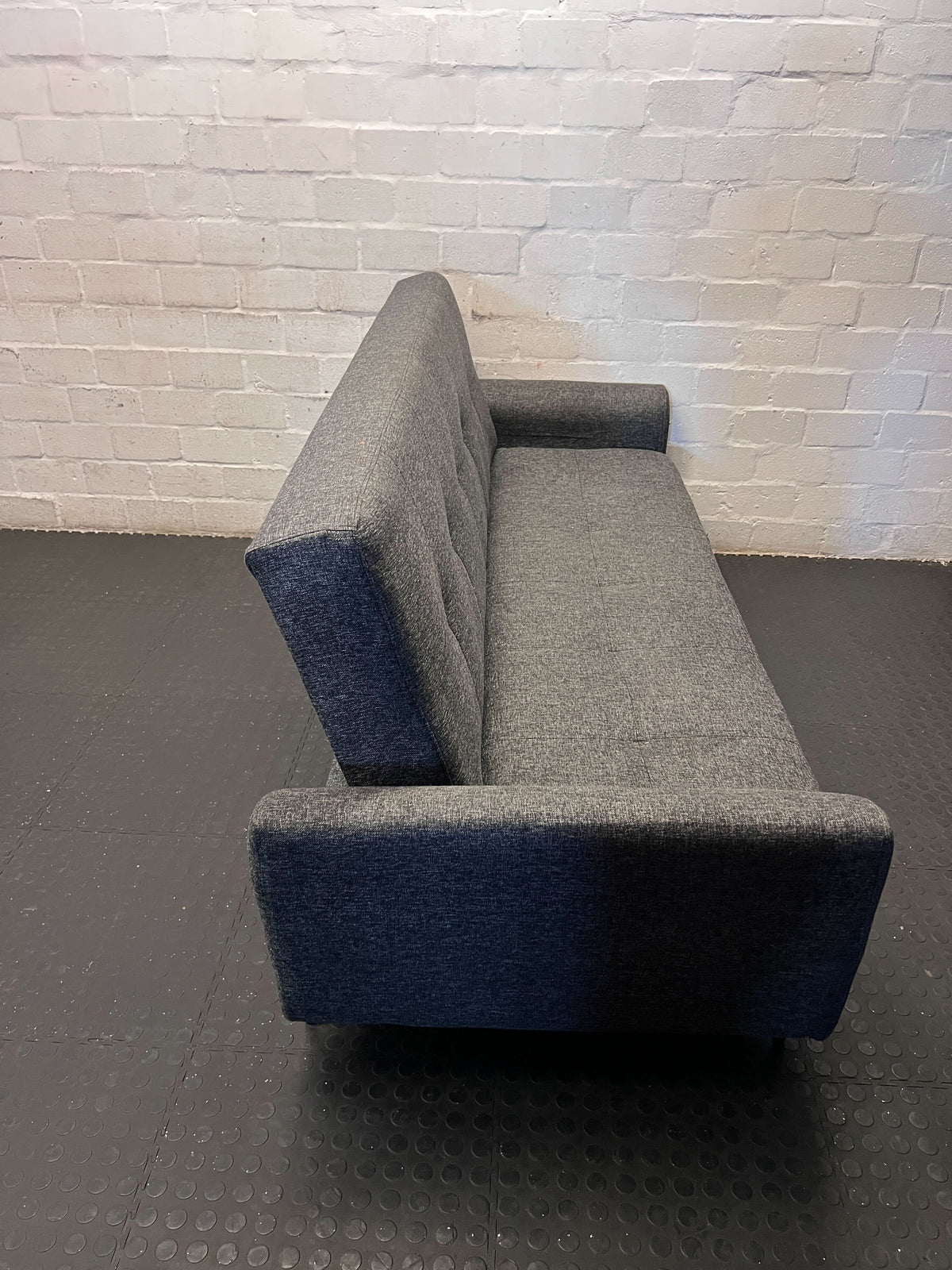 Sleek Grey Tufted Fabric Sofa Sleeper Couch