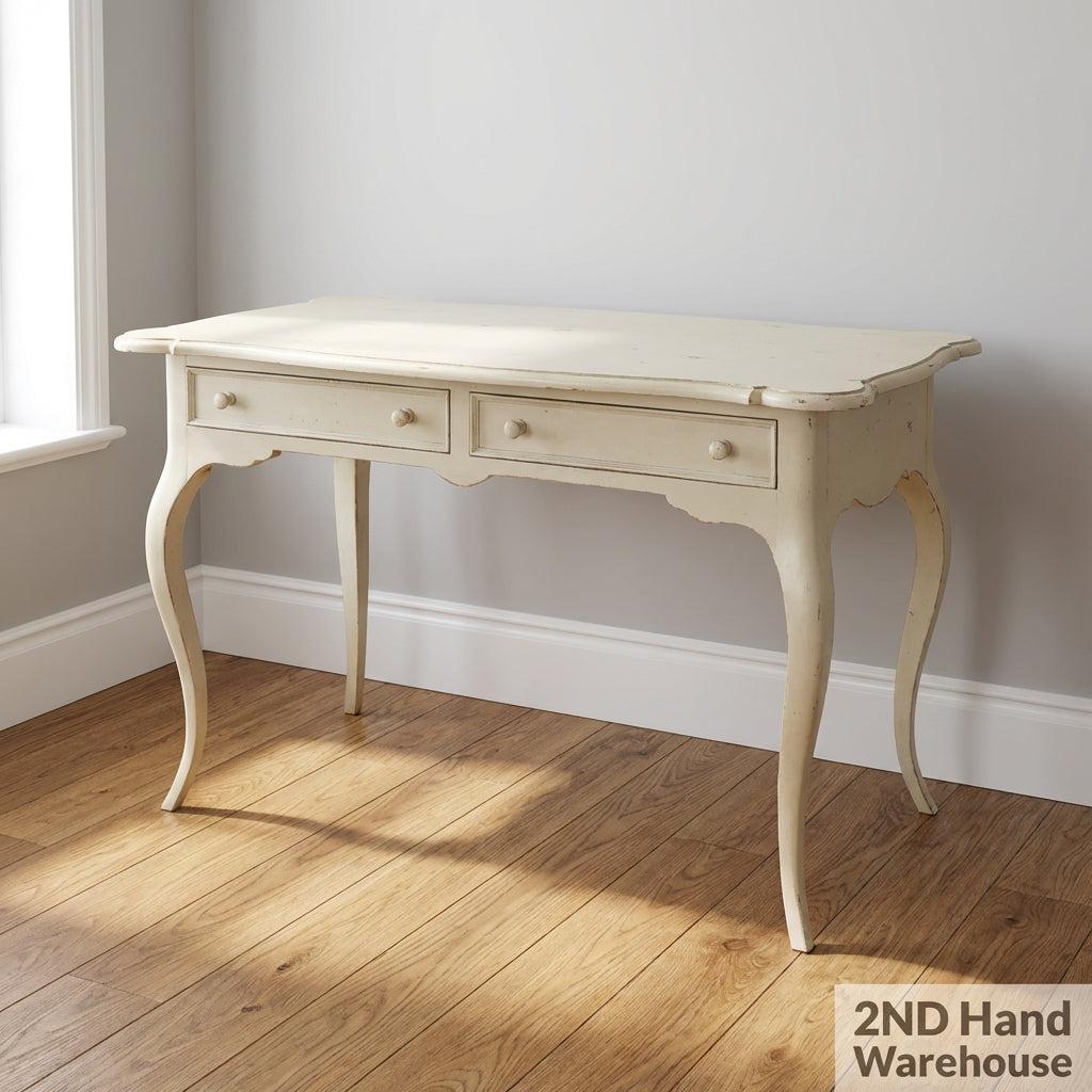 Elegant Vintage Cream Dressing Table with Drawers - 2ndhandwarehouse.com