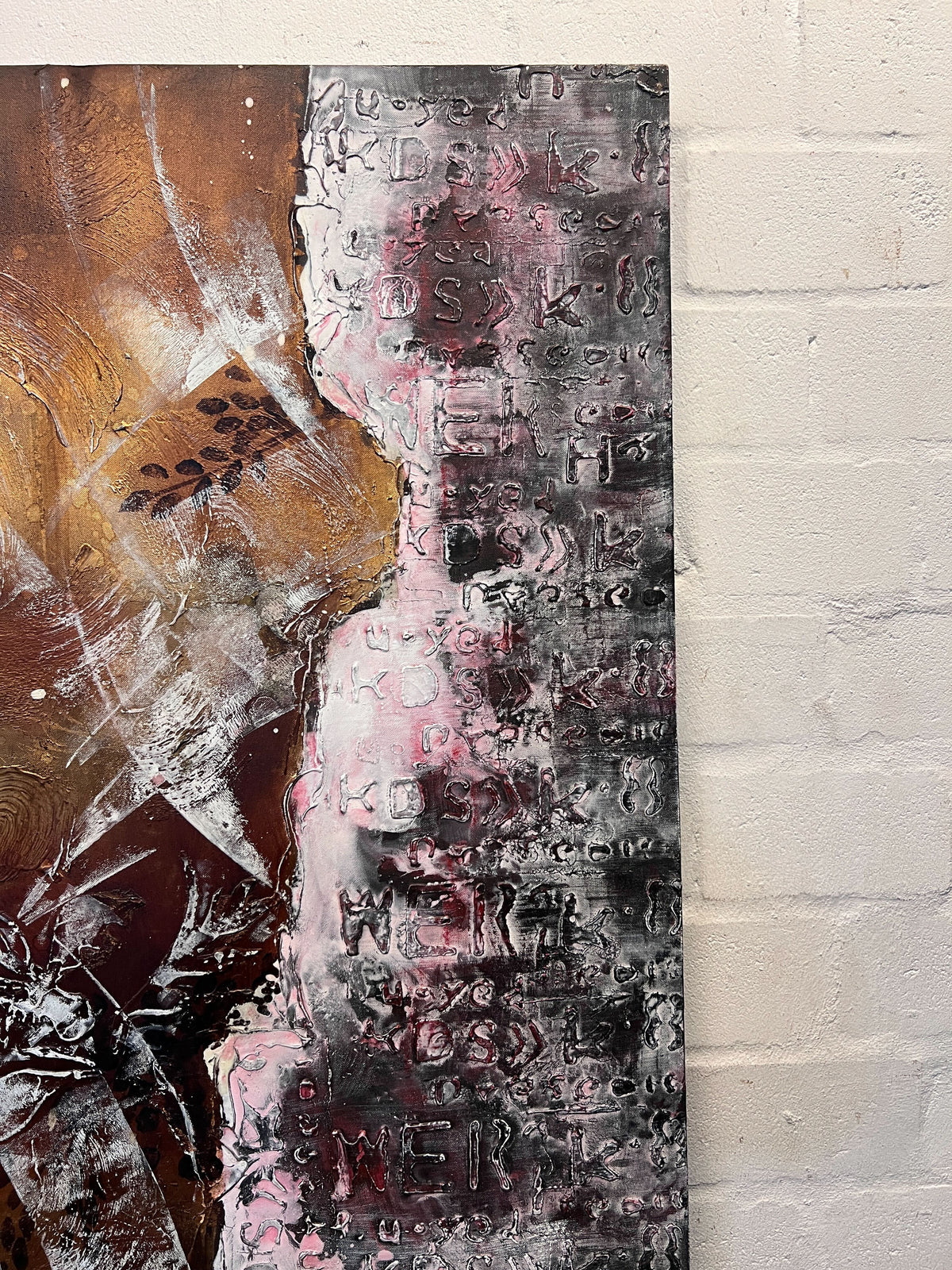 Textured Bronze & Gold Abstract Canvas Art - 2ndhandwarehouse.com