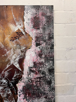 Textured Bronze & Gold Abstract Canvas Art - 2ndhandwarehouse.com