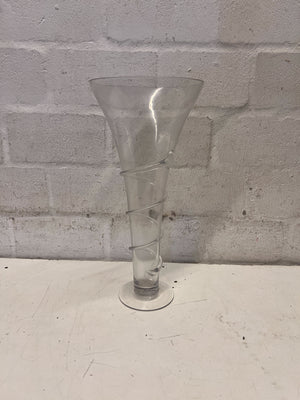 Elegant Spiral Clear Tapered Vase - 2ndhandwarehouse.com