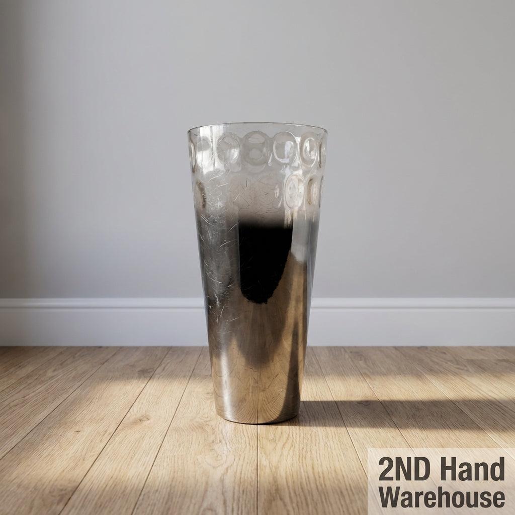 Elegant Smoked Glass Textured Decor Vase - 2ndhandwarehouse.com