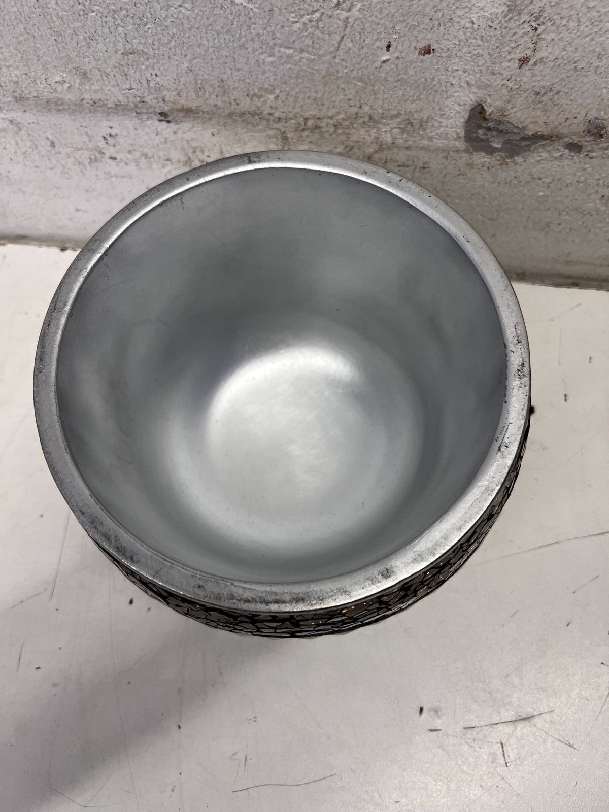 Unique Silver & Bronze Textured Decorative Sphere with Finial - 2ndhandwarehouse.com