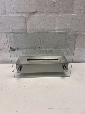 Modern Stainless Steel & Glass Tabletop Bio-Ethanol Burner - 2ndhandwarehouse.com