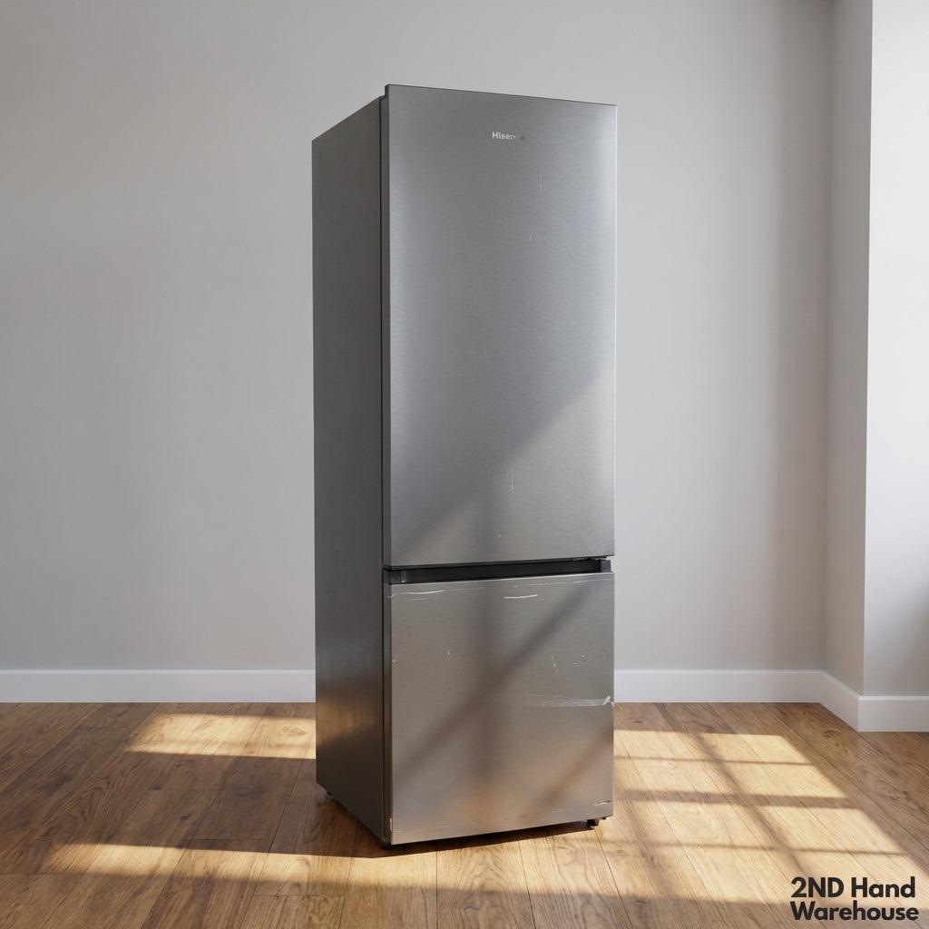 Hisense Silver Fridge Freezer - Modern Bottom Freezer - 2ndhandwarehouse.com