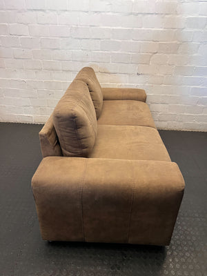 Cozy Brown 2-Seater Sofa - Microfiber Charm - 2ndhandwarehouse.com