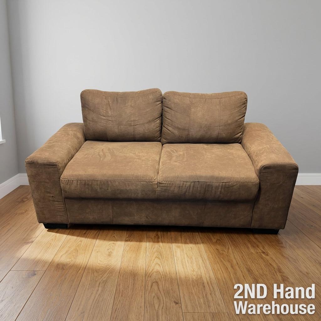 Cozy Brown 2-Seater Sofa - Microfiber Charm - 2ndhandwarehouse.com