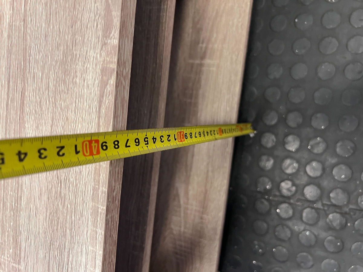 Modern Wood & Grey Media Unit with Sliding Door - 2ndhandwarehouse.com