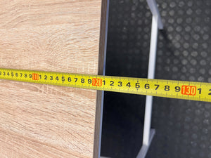 Compact Modern Desk with Light Wood Top & White Legs - 2ndhandwarehouse.com