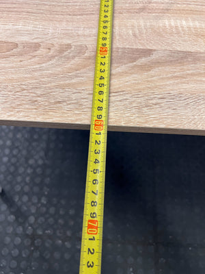 Compact Modern Desk with Light Wood Top & White Legs - 2ndhandwarehouse.com