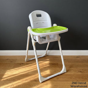 Compact & Foldable Baby High Chair with Green Tray - 2ndhandwarehouse.com