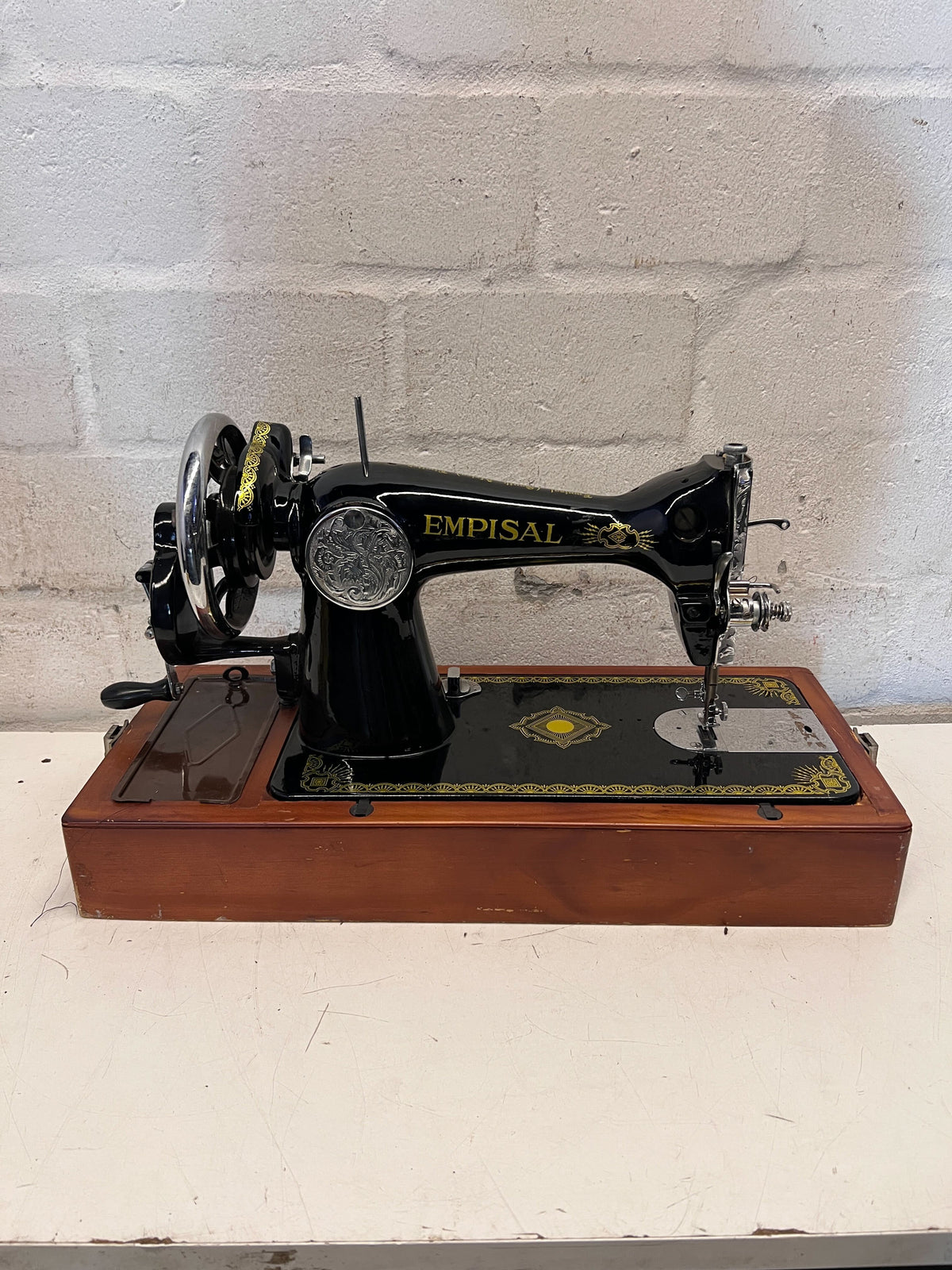 Vintage Empisal Sewing Machine - Classic Black & Gold Craft Piece - 2ndhandwarehouse.com