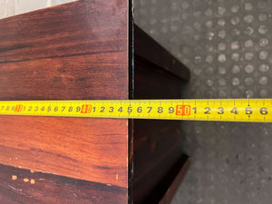 Compact Dark Wood Bedside Table with Shelf & Drawers - Fair used - 2ndhandwarehouse.com