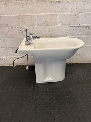 Hand wash tab -Classic White Ceramic Bidet with Chrome Mixer Taps - 2ndhandwarehouse.com