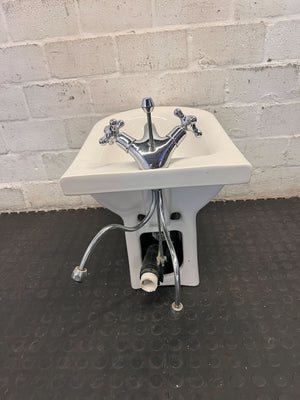 Hand wash tab -Classic White Ceramic Bidet with Chrome Mixer Taps - 2ndhandwarehouse.com