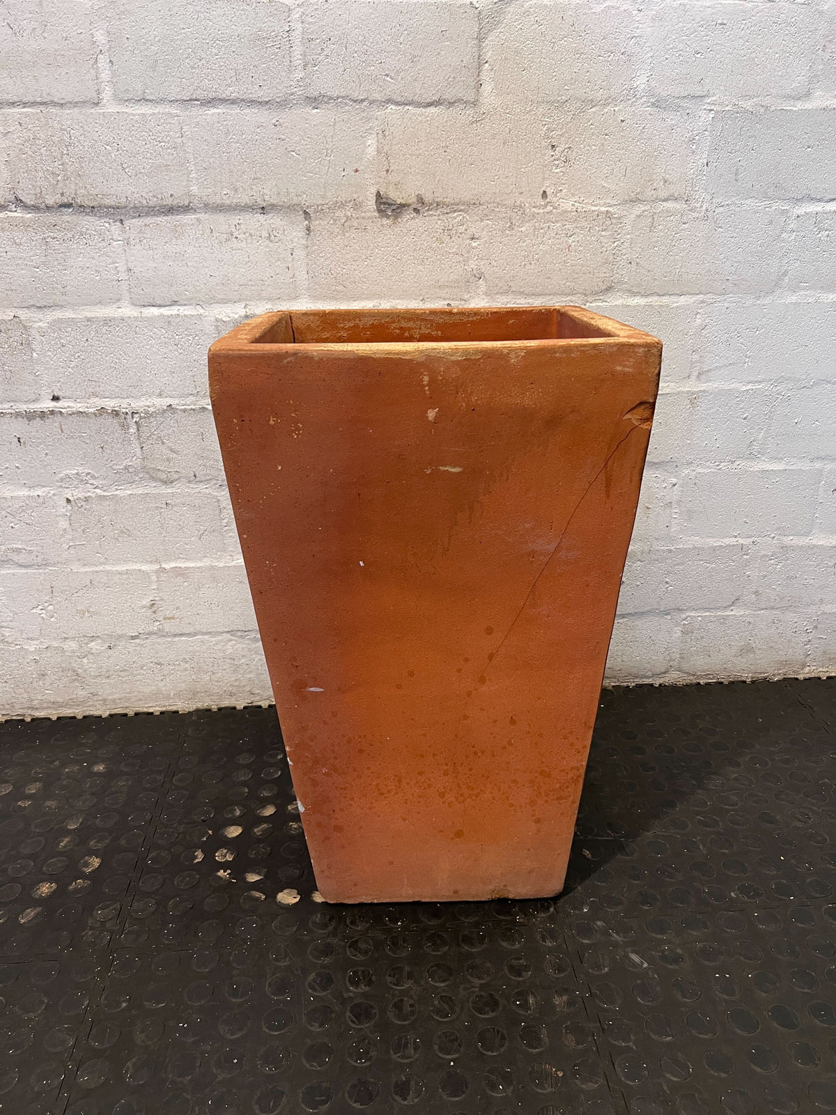 Planting  -Rustic Terracotta Trapezoid Planter Pot - Cracked - 2ndhandwarehouse.com